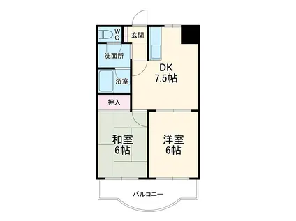 サン・グレイス宮前平(2DK/2階)の間取り写真