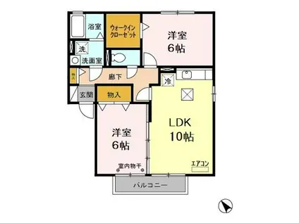 ベル・エクレールB(2LDK/1階)の間取り写真