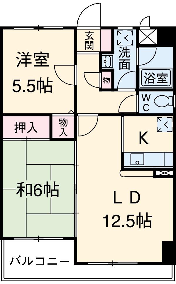 ウィステリア豊田(2LDK/4階)の間取り写真