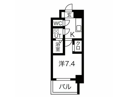 BRICK KAMEJIMA(1K/7階)の間取り写真