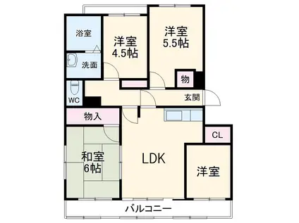 サンアルカ社が丘(4LDK/1階)の間取り写真