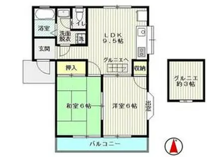 メゾンド KAWAGUCHI(2SDK/2階)の間取り写真