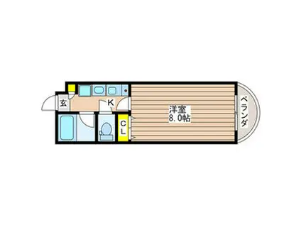 コスモハイツ(1K/2階)の間取り写真