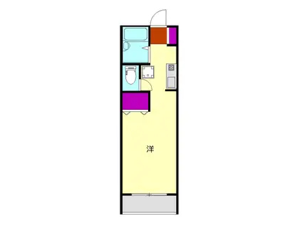 サイクルハイツI(ワンルーム/2階)の間取り写真
