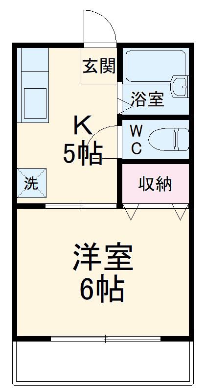 ジュネス鷺沼(1K/3階)の間取り写真