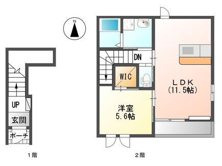 コンフォートMILTY(1LDK/2階)の間取り写真