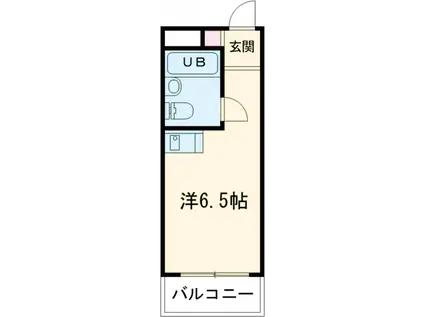 ホワイトシャトル柿の木坂(ワンルーム/2階)の間取り写真