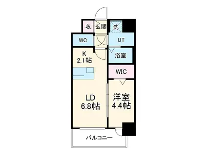 メイクスWアート今池Ⅲ(1LDK/5階)の間取り写真