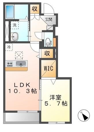 HERMANAⅥ(1LDK/1階)の間取り写真