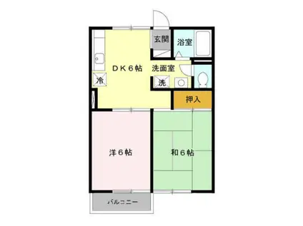 シェリールアタゴ2(2DK/2階)の間取り写真