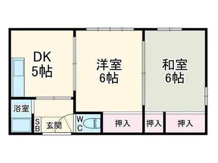 身延線 常永駅 徒歩25分 1階建 築47年(2DK)の間取り写真