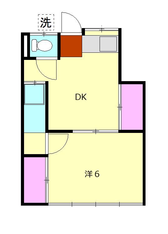 小野アパート(1DK/1階)の間取り写真