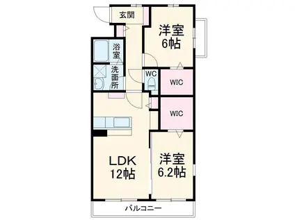 パラッツォ淵野辺1(2LDK/3階)の間取り写真