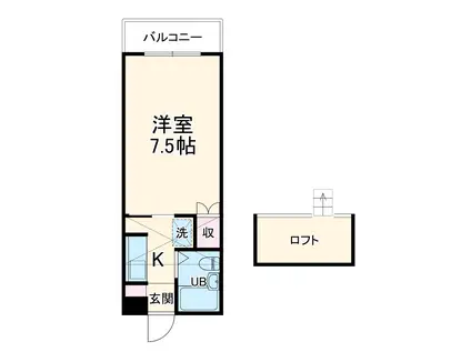 シエル戸塚(1K/3階)の間取り写真