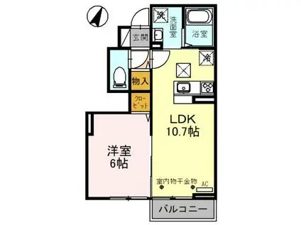 匠乃館 F(1LDK/1階)の間取り写真