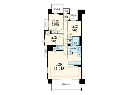 セントラルガーデン・レジデンス刈谷(3LDK/3階)の間取り写真