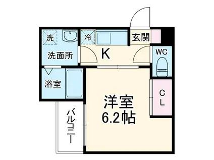REGIA OSAKA KOMATSU(1K/2階)の間取り写真