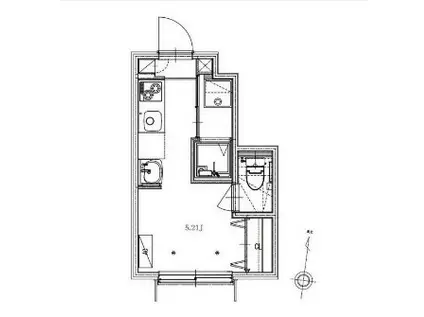ソルナクレイシア上石神井(ワンルーム/1階)の間取り写真