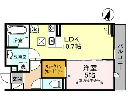 プランドール(1LDK/2階)の間取り写真