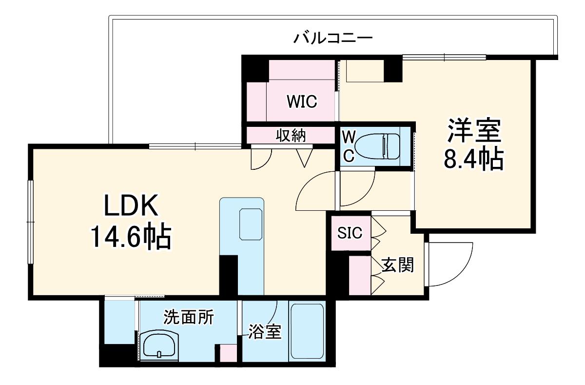 マイランド橋本(1LDK/4階)の間取り写真