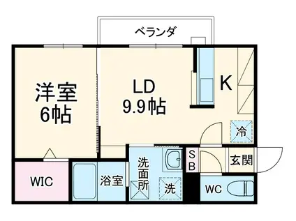 CASA IN COLLINA(1LDK/2階)の間取り写真