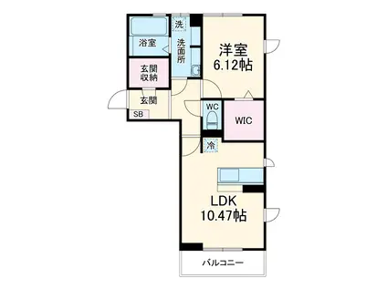 ウエスト TOWN(1LDK/1階)の間取り写真