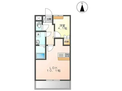 ル・コントブルー(1LDK/1階)の間取り写真