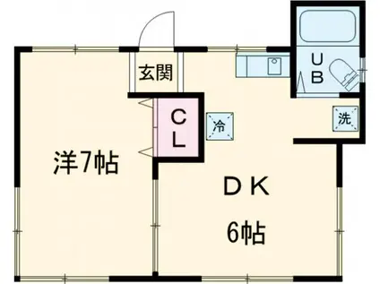 ミカサ八雲(1DK/1階)の間取り写真