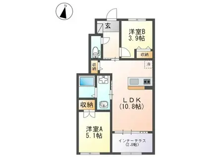 スペランツァ(2LDK/1階)の間取り写真