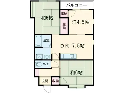 ガーデンテラス金ケ原(3DK/1階)の間取り写真