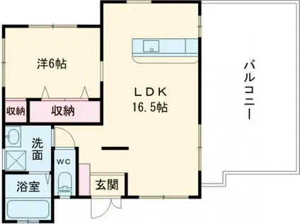 沖縄都市モノレール 経塚駅 徒歩11分 2階建 築16年(1LDK)の間取り写真