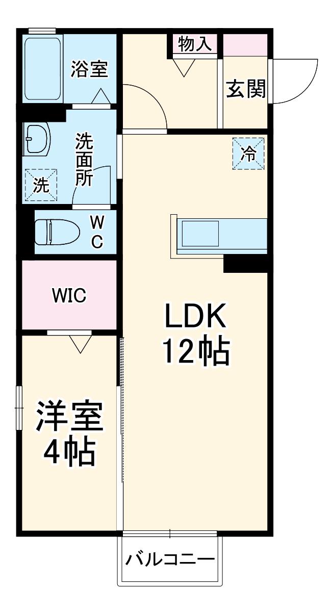 ハイツ あすなろ(1LDK/2階)の間取り写真