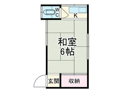 斉田荘(ワンルーム/2階)の間取り写真
