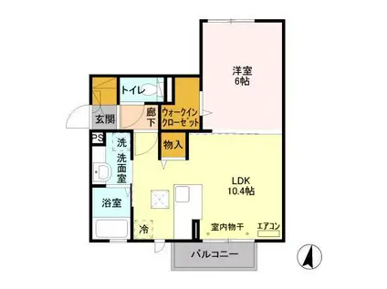 ベルフルール(1LDK/1階)の間取り写真