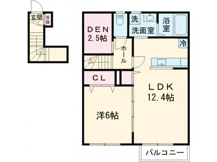 フォレストコートA棟・B棟(1SLDK/2階)の間取り写真