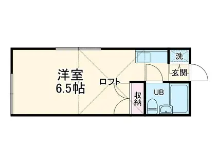 サザンシティ相模3(ワンルーム/2階)の間取り写真