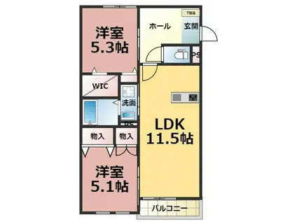 コンフォートプラッツ(2LDK/1階)の間取り写真