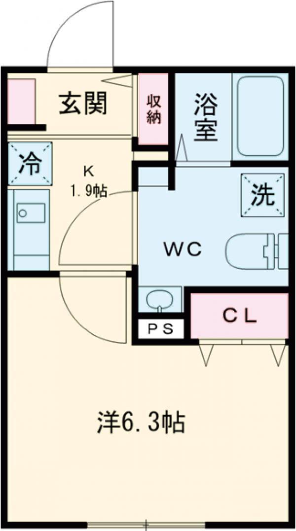 オリオン堀切菖蒲園(1K/2階)の間取り写真