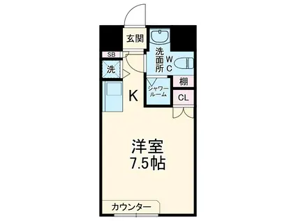 SOCIETY SEASONS(ワンルーム/4階)の間取り写真