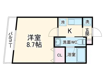 エスポアール光洋(1K/9階)の間取り写真