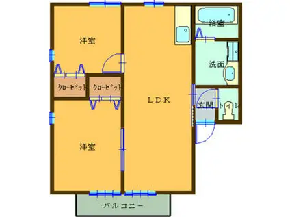 レトア清須(2LDK/1階)の間取り写真