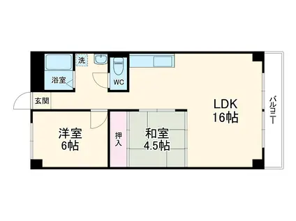 マンション翠(2LDK/3階)の間取り写真