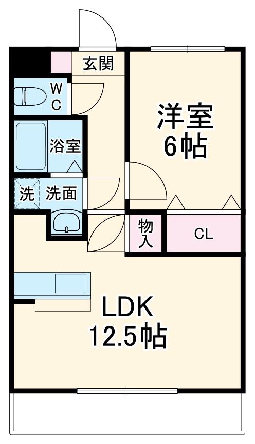ヒラソール(1LDK/3階)の間取り写真