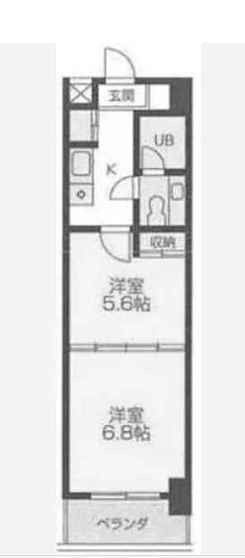 レジデンス八王子上野町(2K/4階)の間取り写真