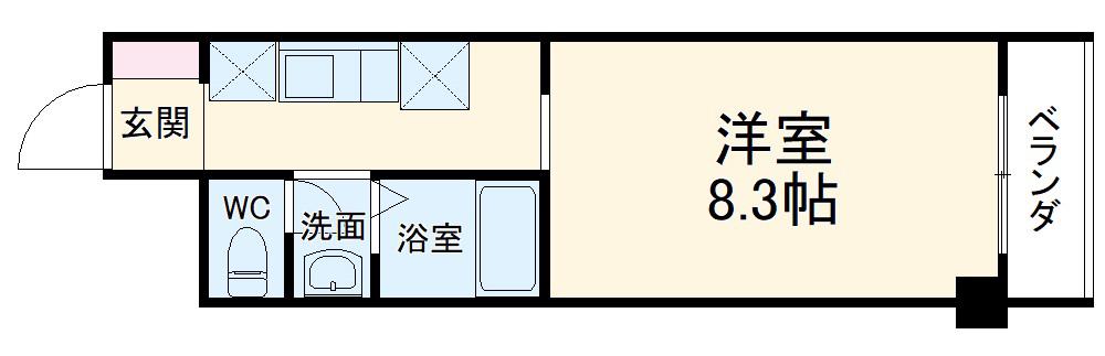 ラピスマンション(1K/3階)の間取り写真
