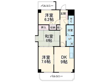 メゾンボー隅田(3DK/2階)の間取り写真