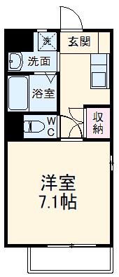 第2レパラディ3(1K/3階)の間取り写真