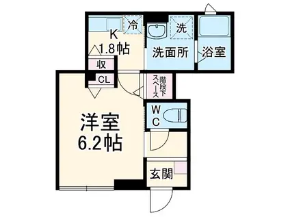 プリマヴェーラ高田(1K/1階)の間取り写真