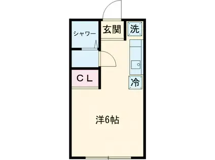 沢井コーポ(ワンルーム/2階)の間取り写真