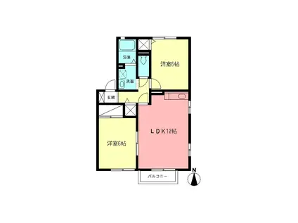 サニーフローラB(2LDK/1階)の間取り写真